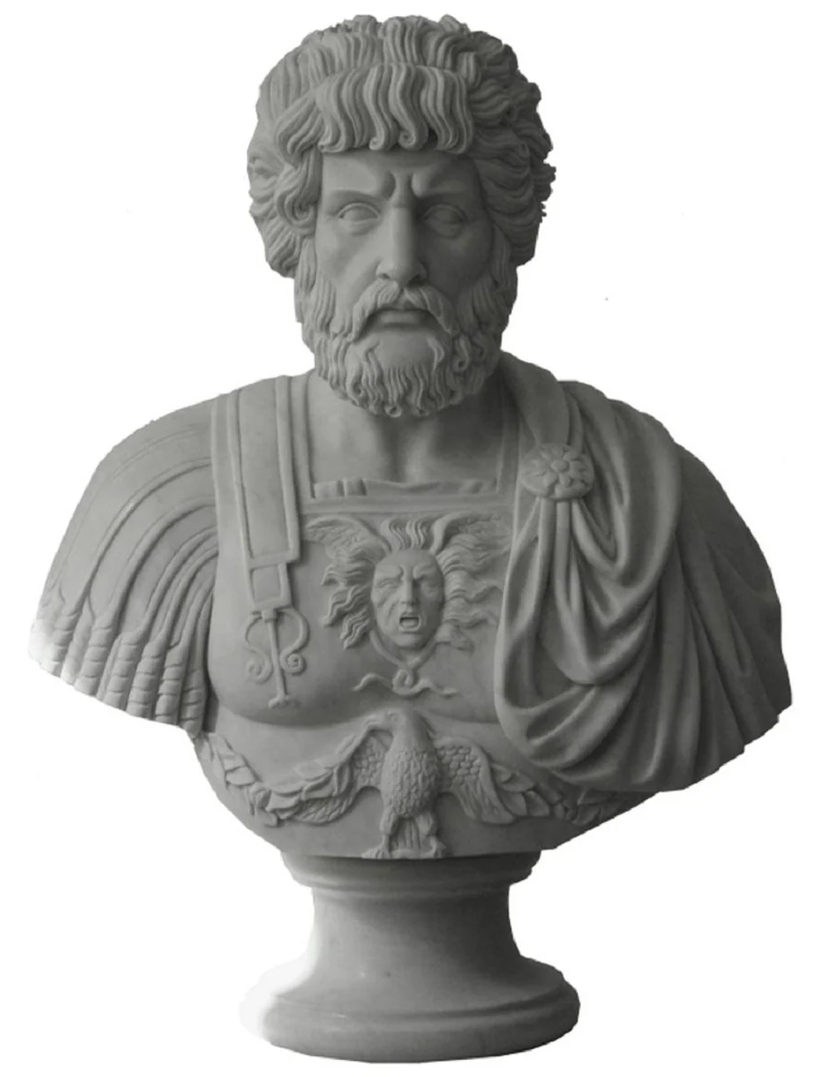 Casa Padrino busto de m¨¢rmol de estilo antiguo de lujo romano gris A. 80 cm