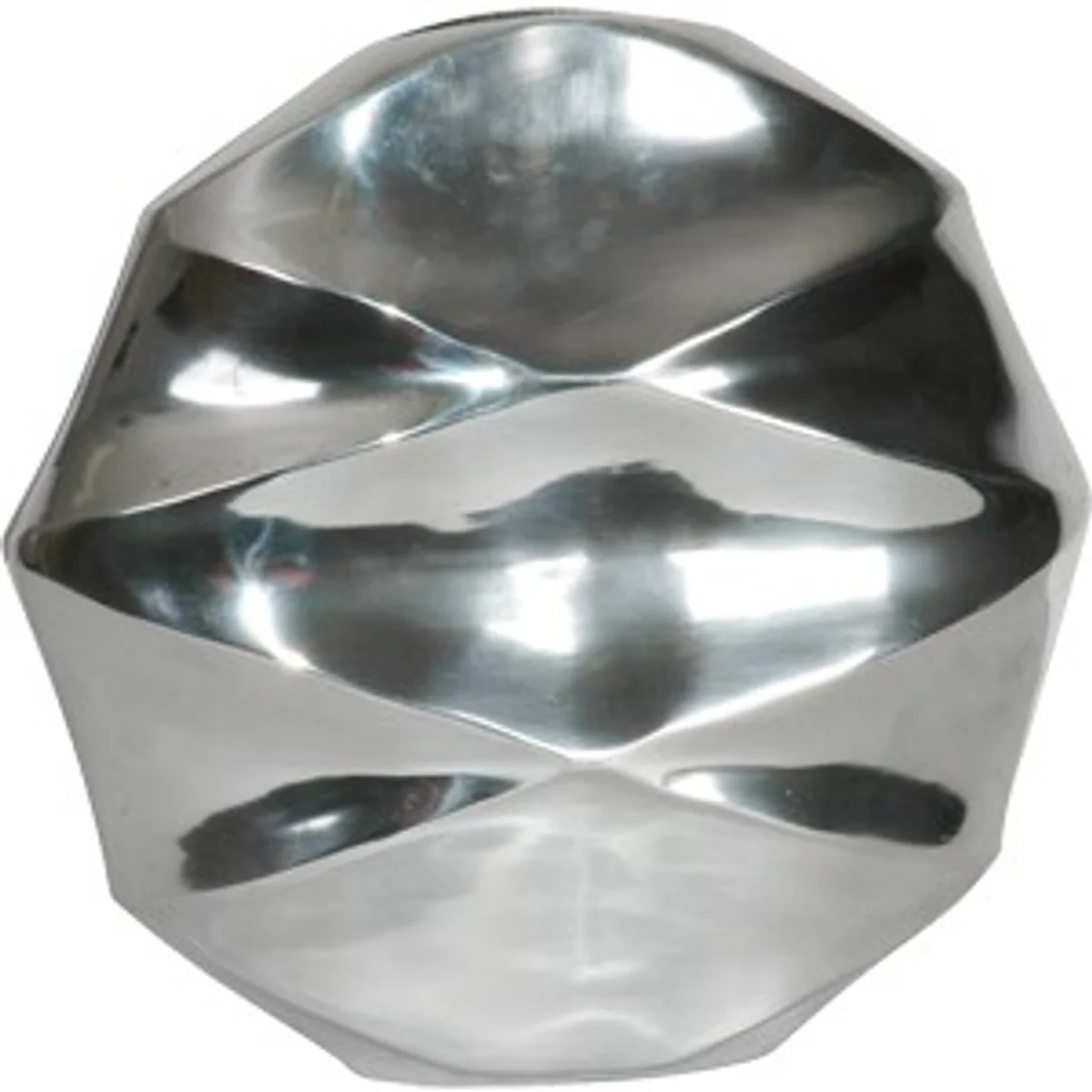 Designer vase made of polished aluminum silver 33 x 33 x 11 cm - Shine Decoration vessel - Vase