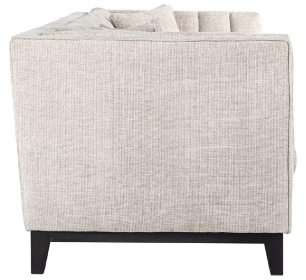 Casa Padrino sof¨¢ de terciopelo de lujo natural / negro 255 x 91 x A. 77 cm - Sof¨¢ de sal¨®n con 4 cojines - Muebles de sal¨®n - Muebles de lujo - Interior de sal¨®n - Interior de lujo