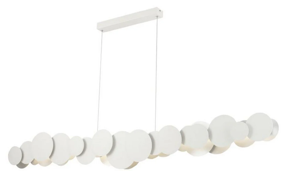 Casa Padrino Lámpara Colgante LED de Diseño Blanco / Plata 150 x 8 x H. 38 cm - Colección de Lujo