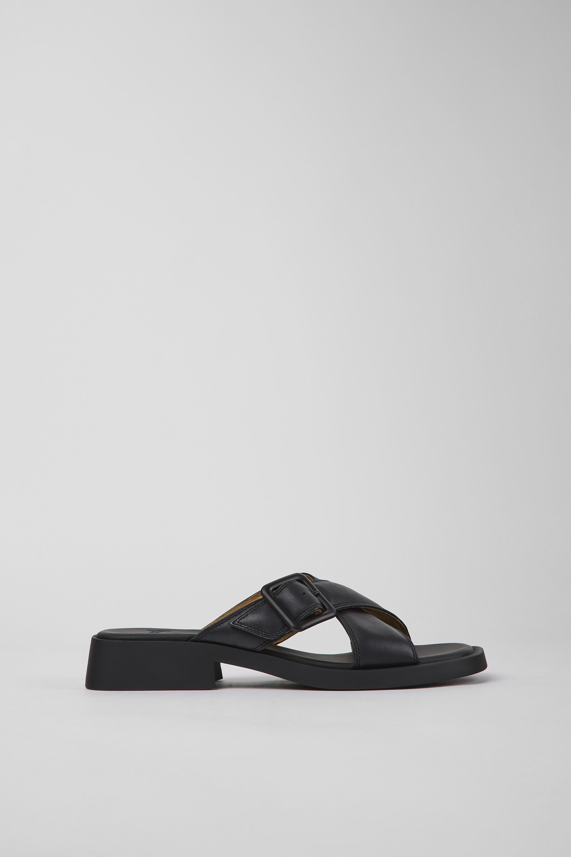 Dana - Black leather sandals for women