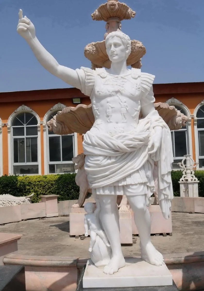 Casa Padrino escultura de m¨¢rmol estilo antiguo romano blanco A. 200 cm - Figura de jard¨ªn