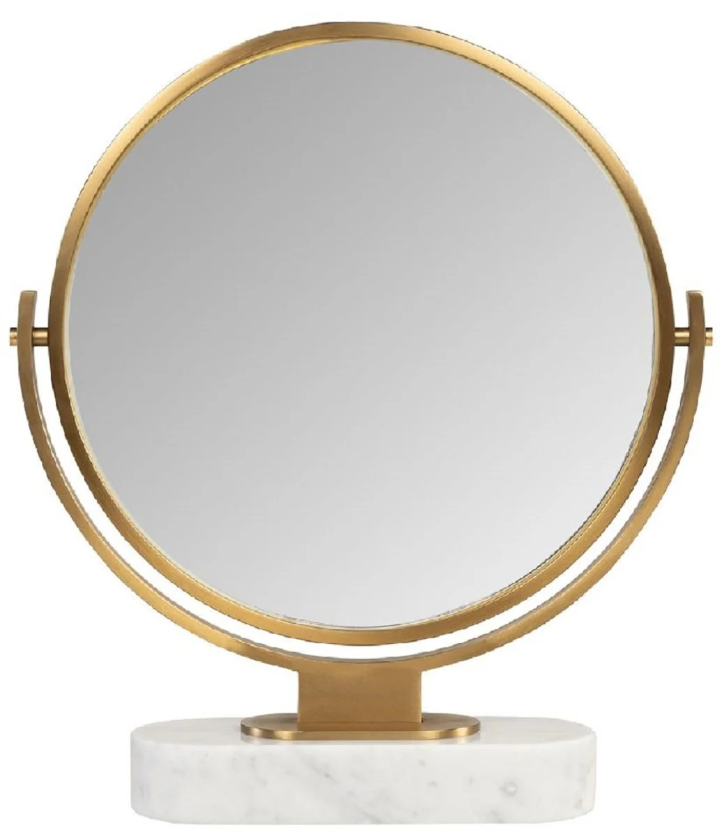 Casa Padrino espejo de maquillaje de lujo oro / blanco A. 51 cm - Espejo de tocador