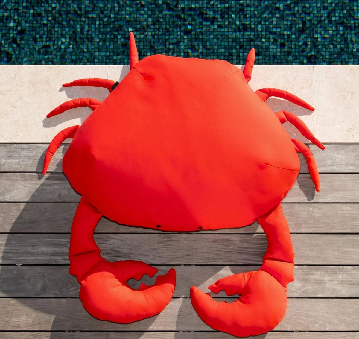 Casa Padrino puf de lujo cangrejo rojo 120 x 110 x A. 35 cm - Puf flotante - Coj¨ªn de asiento hecho a mano - Decoraci¨®n de jard¨ªn - Decoraci¨®n de terraza - Decoraci¨®n de piscina