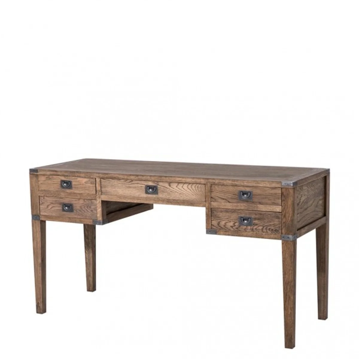 Casa Padrino solid wood secretary oak / iron 143,5 cm - luxury hotel furniture