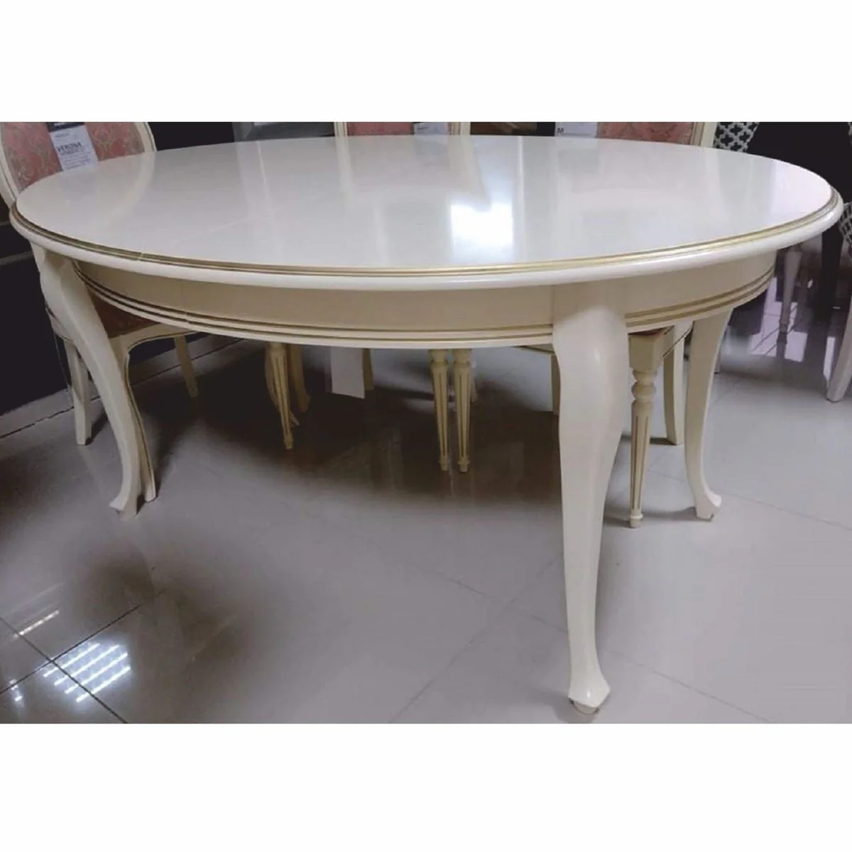 Casa Padrino conjunto de comedor Art Nouveau de lujo rosa / crema - Muebles de comedor