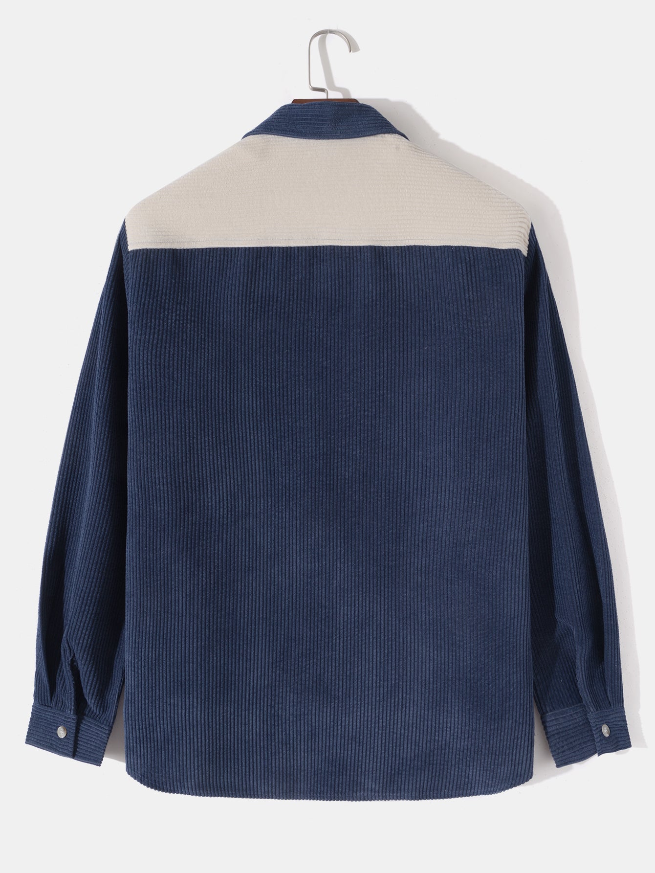 Long Sleeve Corduroy Patchwork Shirt