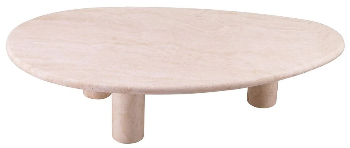 Casa Padrino mesa de centro de lujo beige 148 x 77 x A. 35,5 cm - Mesa de sal¨®n de piedra natural travertino - Muebles de sal¨®n - Muebles de travertino - Muebles de lujo - Interiores de lujo