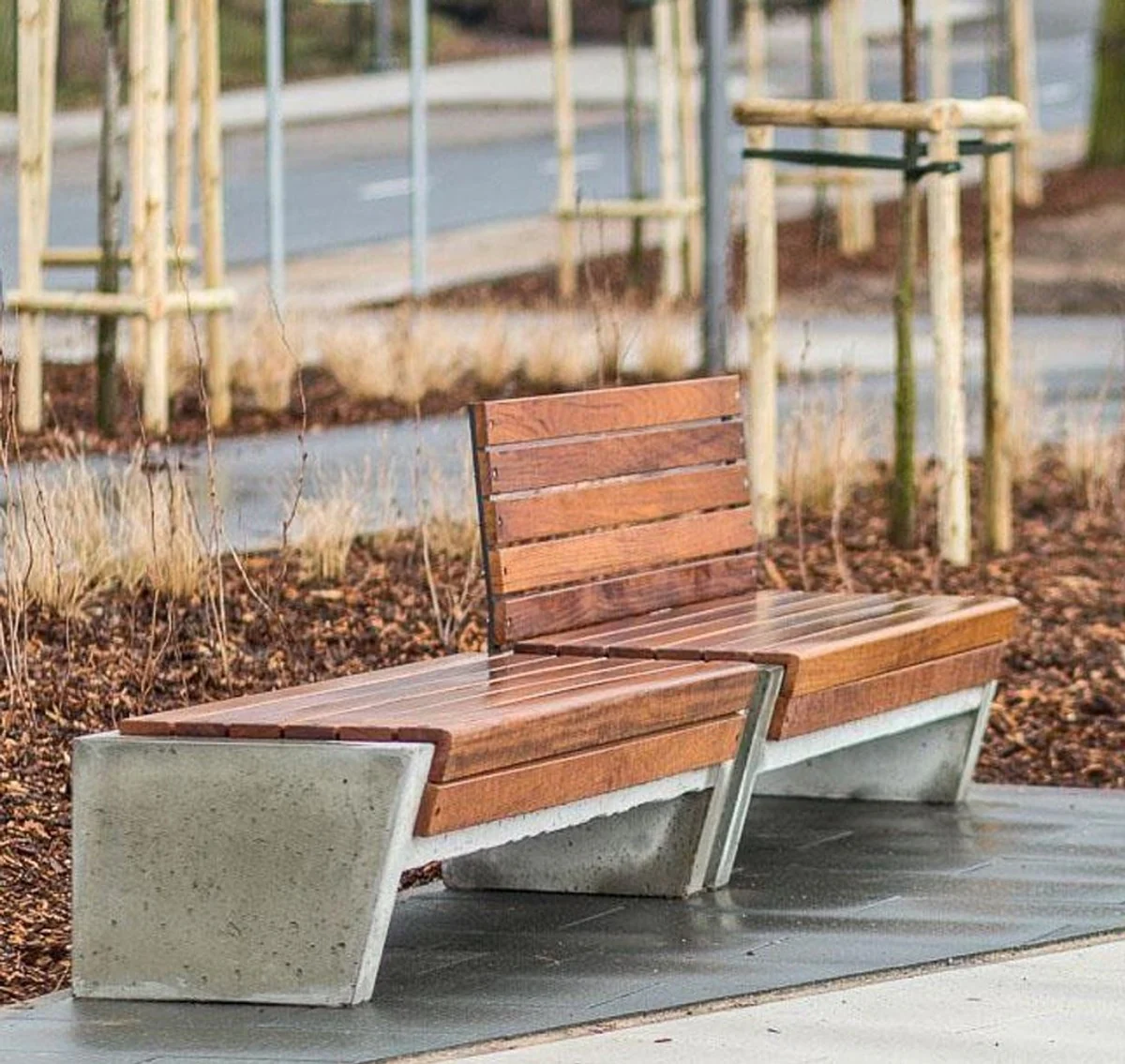 Casa Padrino banco de parque - banco urbano marr¨®n / gris 200 cm - Muebles de exterior y parque