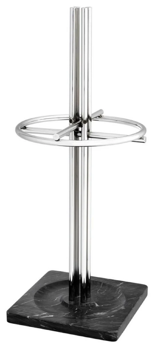 Casa Padrino paragüero de lujo plata / negro Ø 34 x H. 80 cm - Accesorios de Lujo