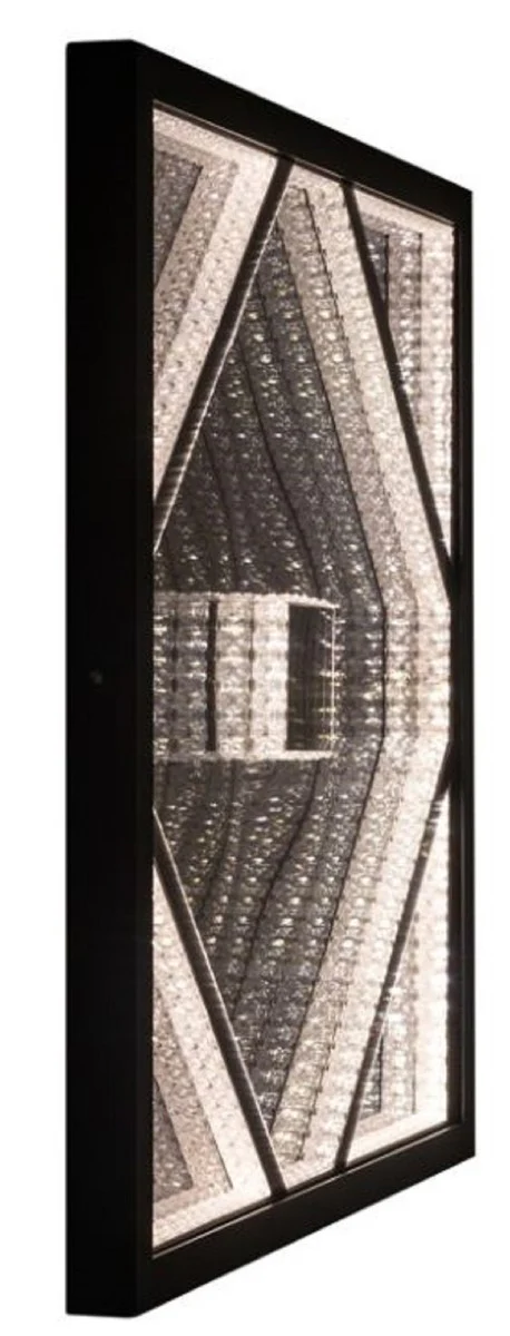 Casa Padrino lámpara de pared LED de lujo negro 60 x 4 x A. 60 cm - Lámpara de pared de cristal regulable - Lámpara de pared de salón - Lámparas de pared de lujo - Lámparas de pared LED