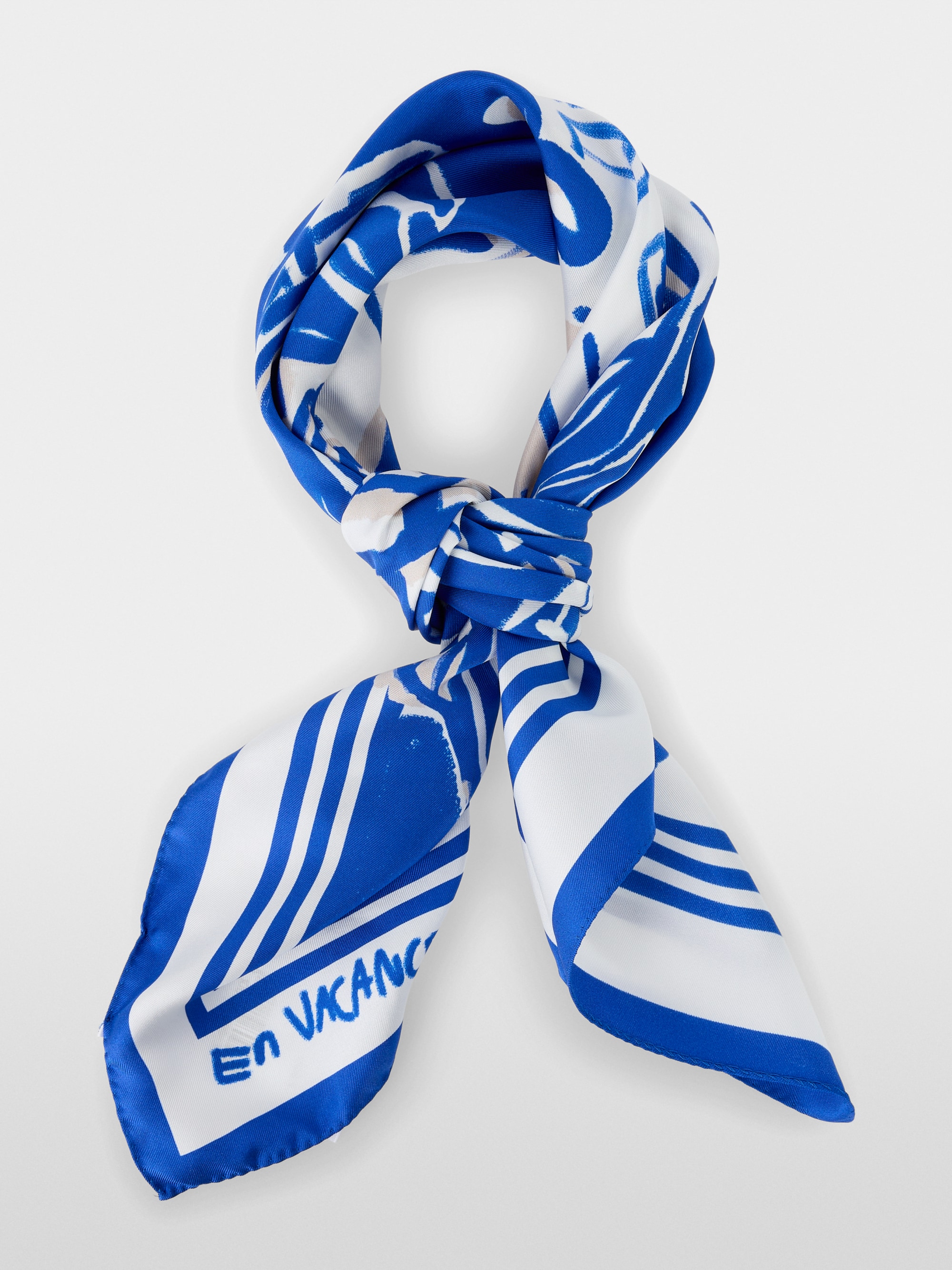 Marc-Cain Silk scarf with artistic motif