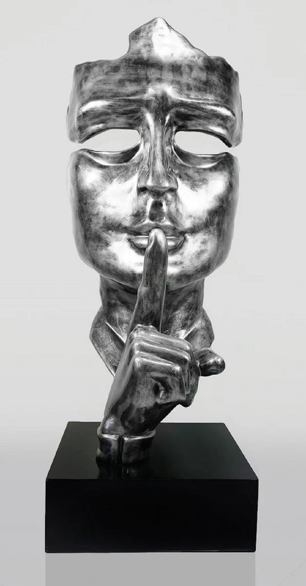 Casa Padrino escultura decorativa XXL plata con p¨¢tina / negro A. 190 cm