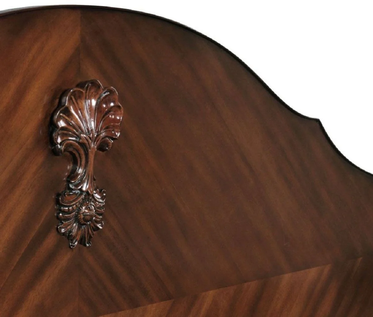 Casa Padrino cama doble barroco de lujo marrón oscuro - Cama de madera maciza hecha a mano - Muebles de dormitorio de estilo barroco - Noble y Magnífico