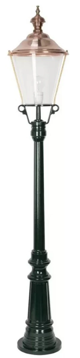 Casa Padrino linterna de jard¨ªn Art Nouveau verde / cobre ? 29 x A. 161 cm - L¨¢mpara de pie de jard¨ªn de aluminio con recubrimiento de polvo - Iluminaci¨®n nost¨¢lgica - Luces nost¨¢lgicas