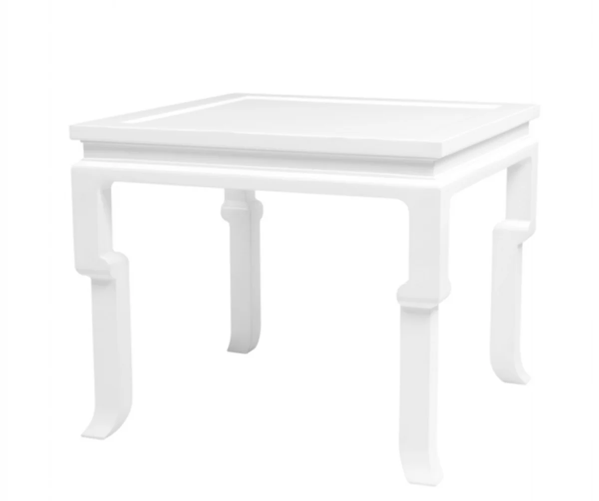 Casa Padrino luxury art deco designer mahogany side table white - Luxury Hotel Table