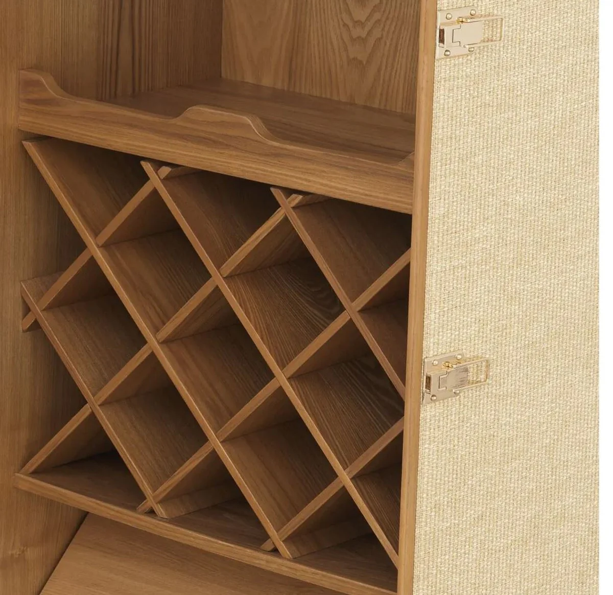 Casa Padrino armario de vino de lujo en dise?o de maleta natural / marr¨®n 59 x 59 x A. 122,5 cm - Armario maleta con ruedas - Muebles de bar - Muebles de lujo - Calidad de lujo