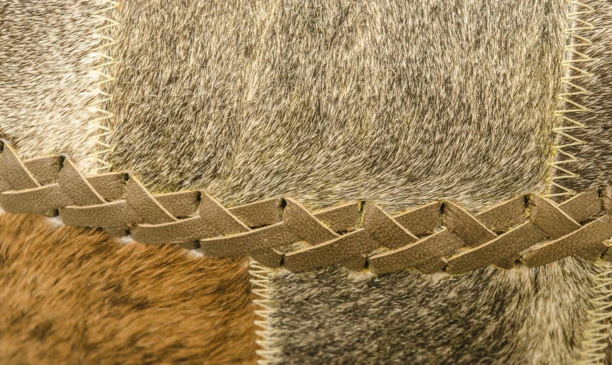 Casa Padrino banco de lujo con piel de vaca 130 x 60 x H. 50 cm - Muebles de Diseño