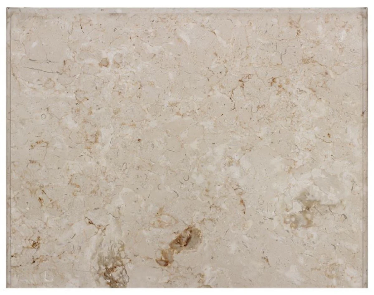 Casa Padrino mesa auxiliar barroco de lujo marr¨®n claro / marr¨®n / crema 42 x 31 x A. 68 cm - Mesa de madera maciza con tapa de m¨¢rmol - Mesita de Noche - Muebles Barrocos