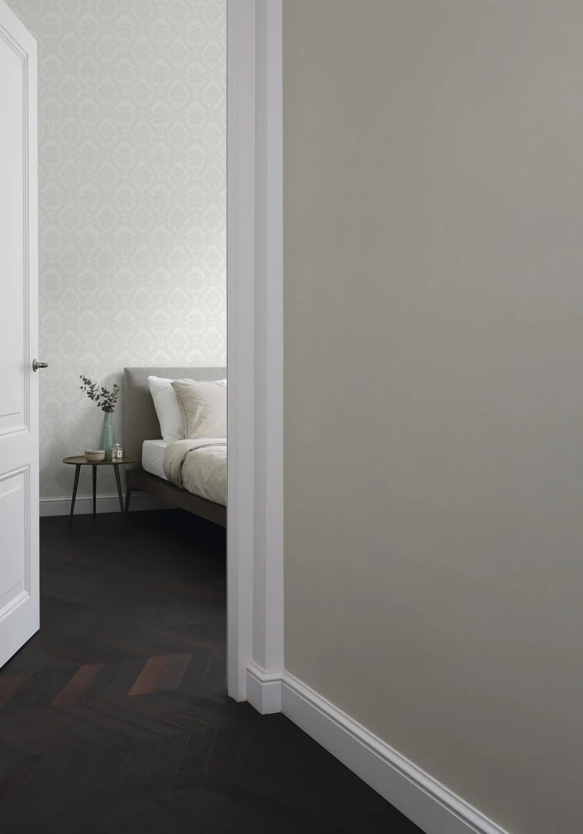 Casa Padrino Papel Pintado Textil / Papel Pintado de Tela Viscosa Barroco Blanco - 10,05 x 0,53 m - Papel Pintado Barroco