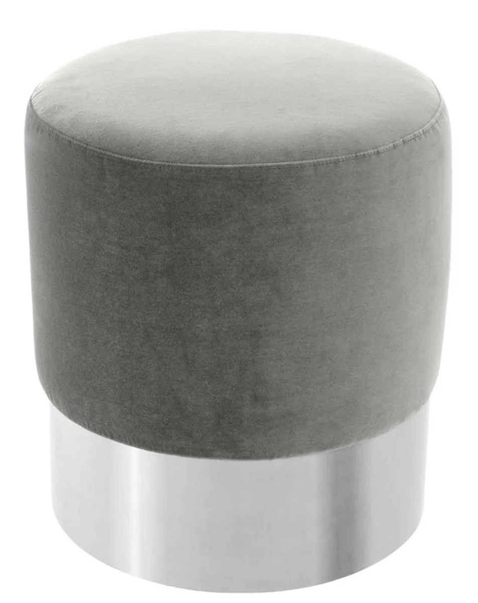 Casa Padrino taburete de lujo turquesa gris / plata ? 40 x H. 45 cm - Muebles Para Hoteles