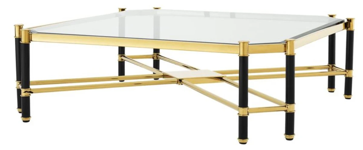 Casa Padrino mesa de centro de lujo oro / negro 115 x 115 x H. 35,5 cm - Edici¨®n Limitada