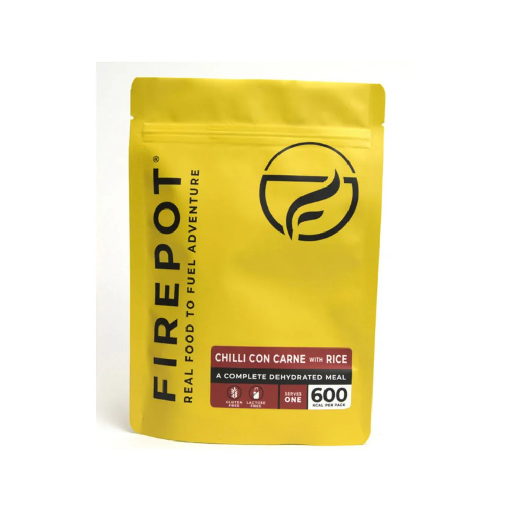 Ración Chile con carne y arroz Firepot - Comida deshidratada