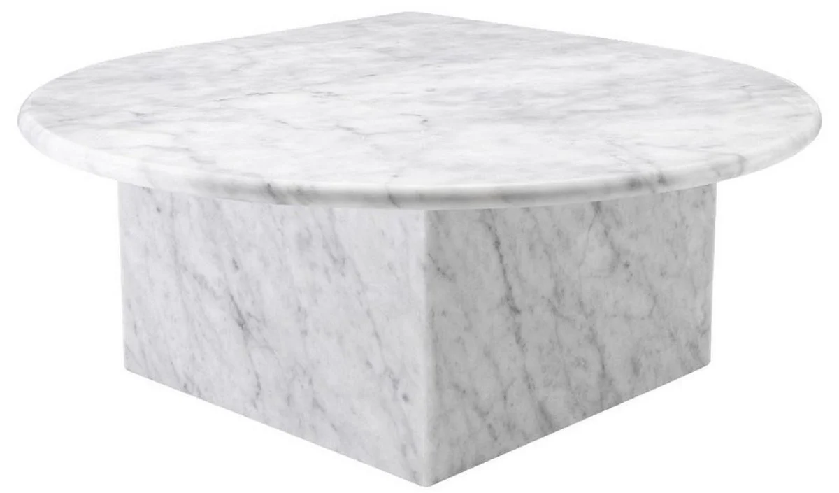 Casa Padrino conjunto de mesa de centro de lujo blanco - 3 Mesas de sal¨®n de m¨¢rmol de Carrara de alta calidad - Muebles de Lujo