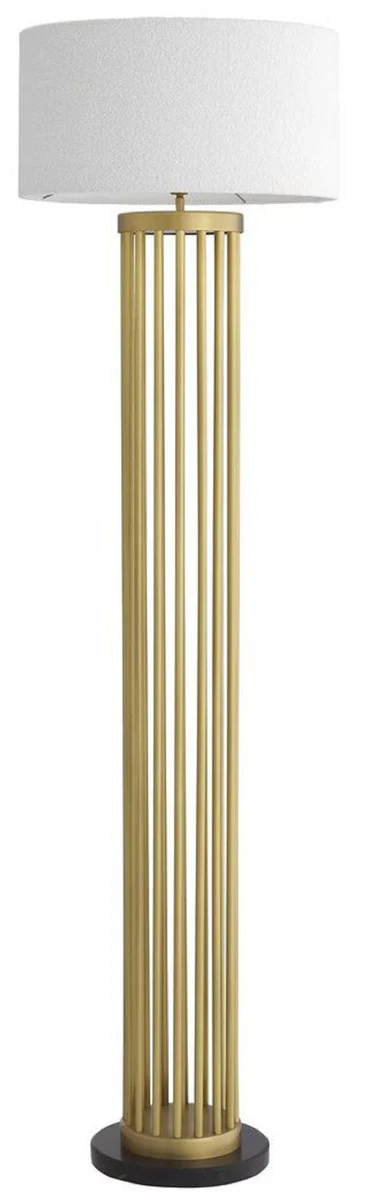 Casa Padrino lámpara de pie de metal de lujo con base de mármol latón antiguo / negro / blanco Ø 55 x A. 188 cm - Calidad de Lujo