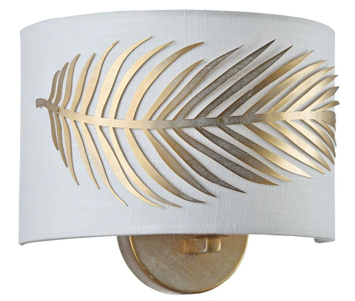 Casa Padrino Wall Lamp Gold / White 24 x 12 x H. 19 cm - Hotel & Restaurant Furniture