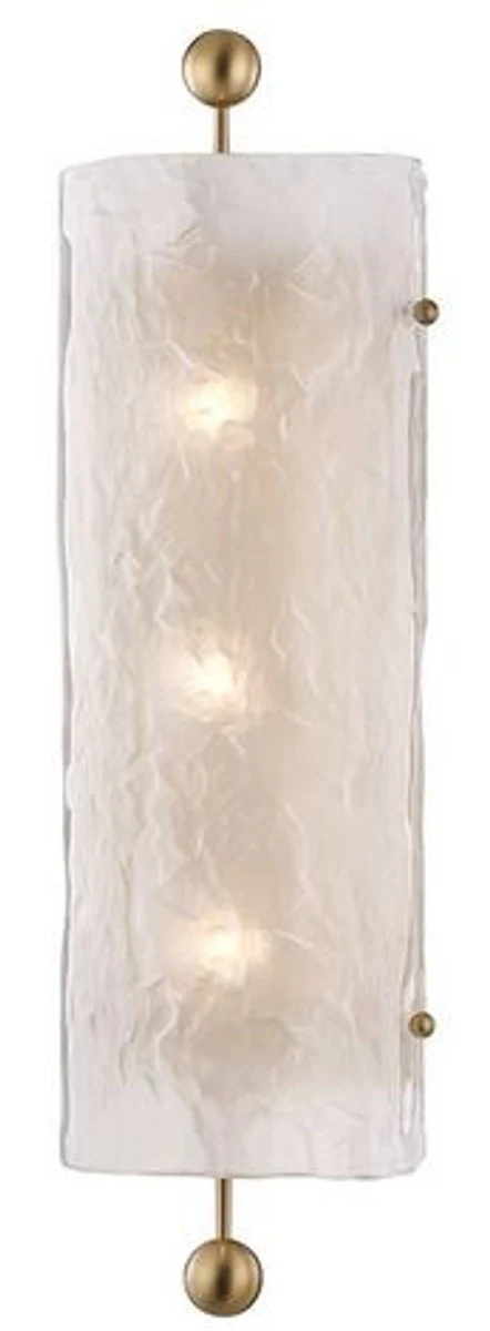 Casa Padrino lámpara de pared de lujo latón antiguo / blanco 15,9 x 12 x H. 57,2 cm - Lámpara de Pared para Hotel y Restaurante - Colección de Lujo