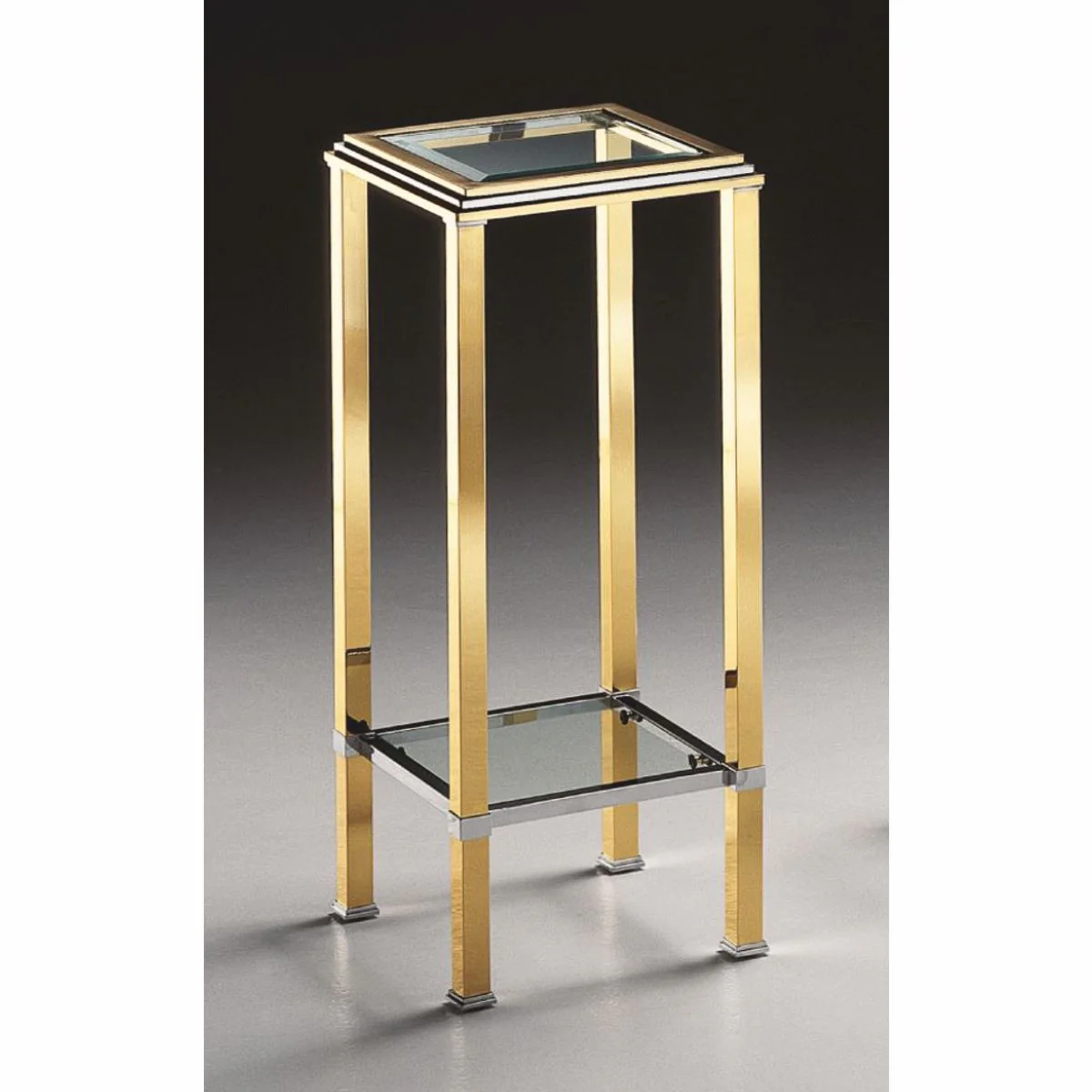 Casa Padrino columna de lat¨®n de lujo oro / plata A. 84 cm - Hecho en Italia