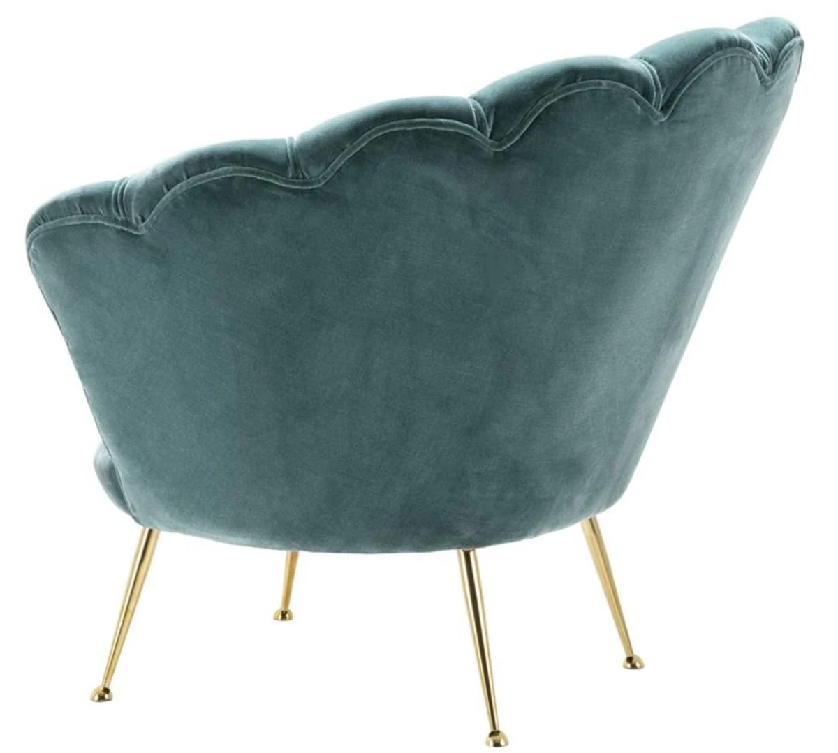 Casa Padrino sillón de salón de diseño turquesa oscuro / latón 96,5 x 79 x H. 78 cm - Muebles de Lujo para Sala de Estar