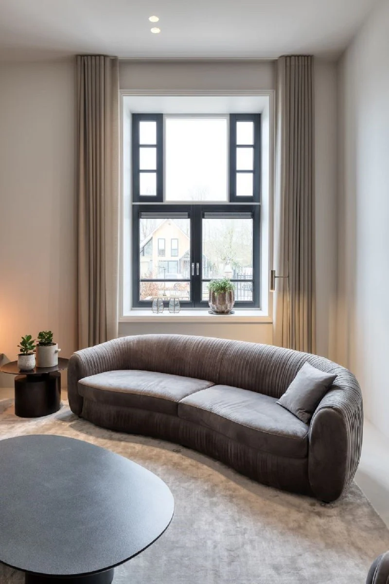 Casa Padrino sof¨¢ de terciopelo de lujo gris 250 x 101 x A. 74 cm - Elegante sof¨¢ de sal¨®n - Muebles de Lujo