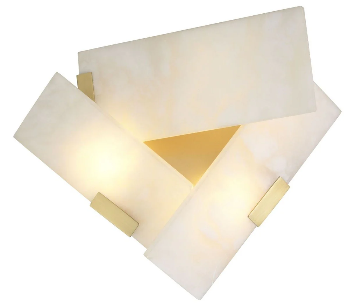 Casa Padrino lámpara de pared de lujo alabastro / latón antiguo 40 x 15,5 x A. 31 cm - Lámpara de pared con pantalla de alabastro - Calidad de Lujo