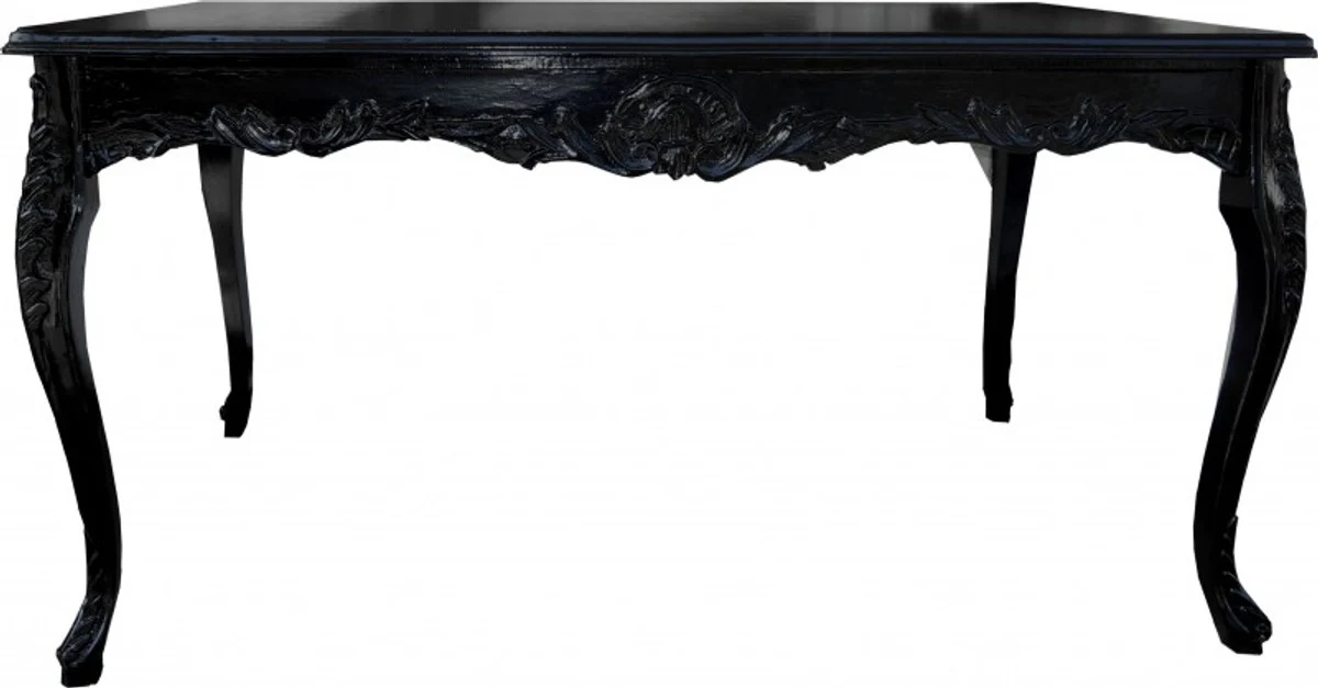 Casa Padrino Baroque dining table with glass top Black - dining table - all sizes