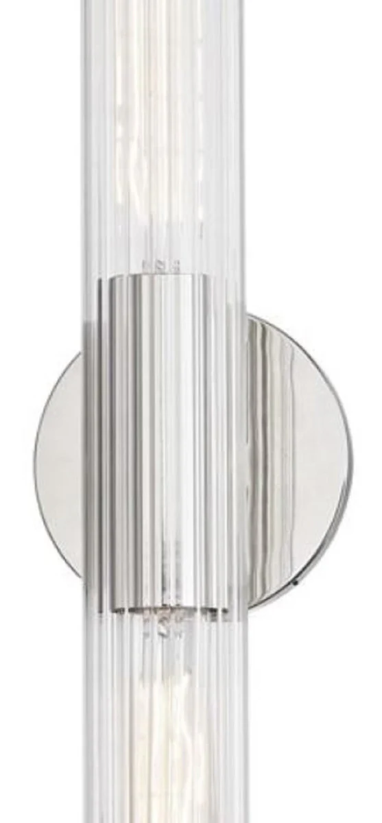 Casa Padrino lámpara de pared de lujo plata 12,1 x 8,9 x H. 62,9 cm - Lámpara de Pared para Sala de Estar