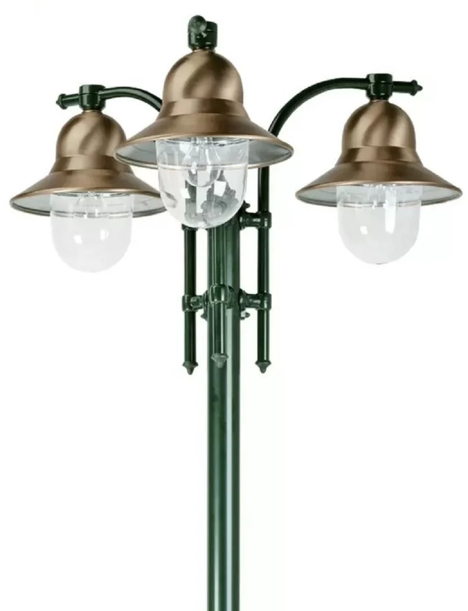 Casa Padrino linterna de jardín Art Nouveau verde / cobre Ø 77 x A. 240 cm - Lámpara de pie de jardín - Lámpara de jardín - Iluminación de jardín nostálgico - Luces de jardín nostálgico