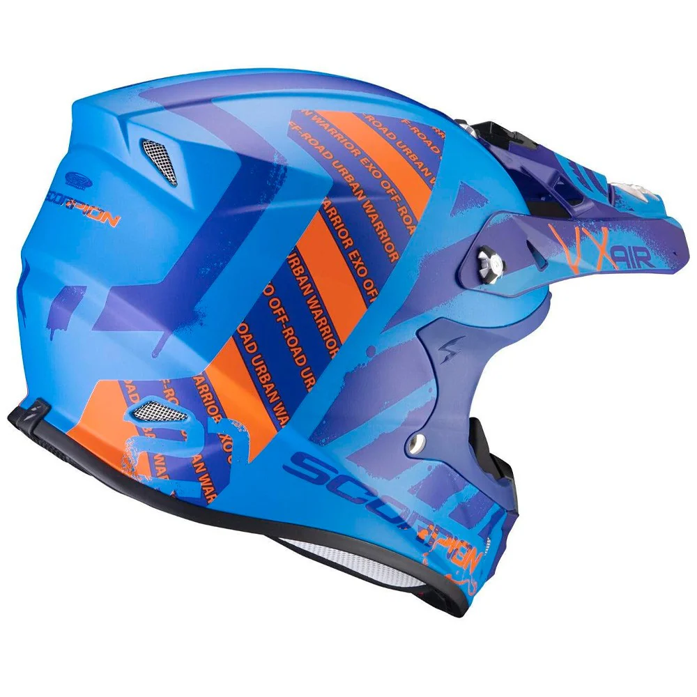 CASCO CROSS / ENDURO SCORPION VX21 URBA AZUL / NARANJA