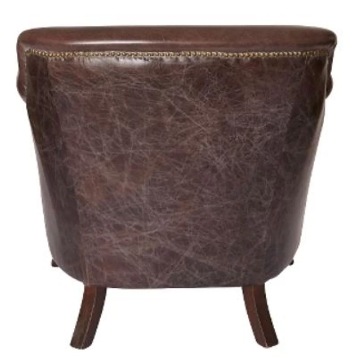 Casa Padrino luxury leather armchair dark brown 88 x 81 x H. 79 cm - Genuine Leather Furniture
