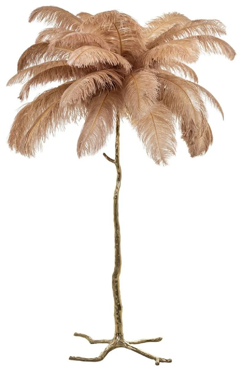 Casa Padrino lámpara de pie de lujo palmera caqui / oro 110 x 110 x A. 175 cm - Lámpara de pie moderna en diseño de palmera - Luces de lujo - Calidad de lujo