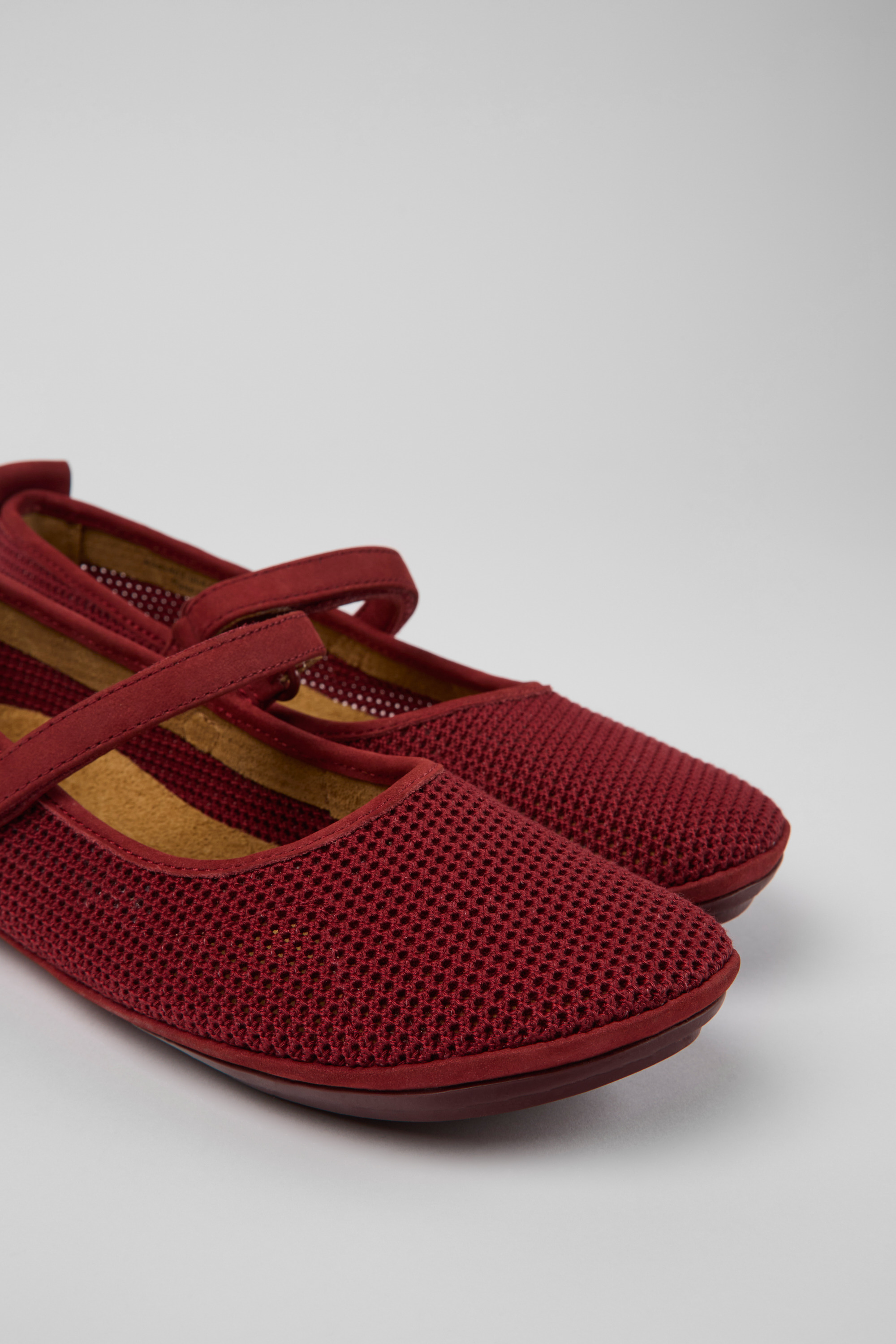 Right TENCEL - Burgundy TENCEL Lyocell and nubuck shoes for women