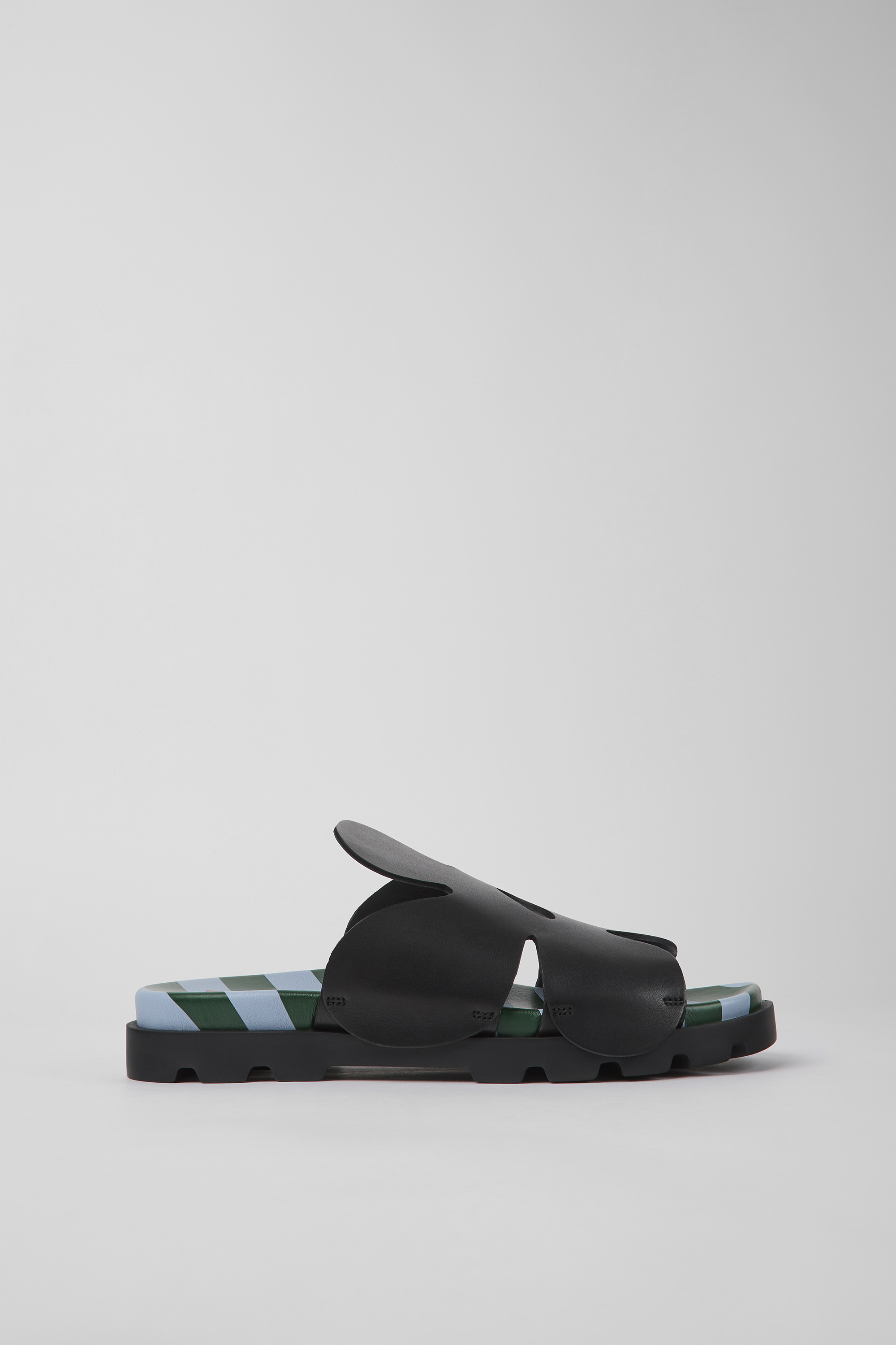 Twins - Black leather sandals for men