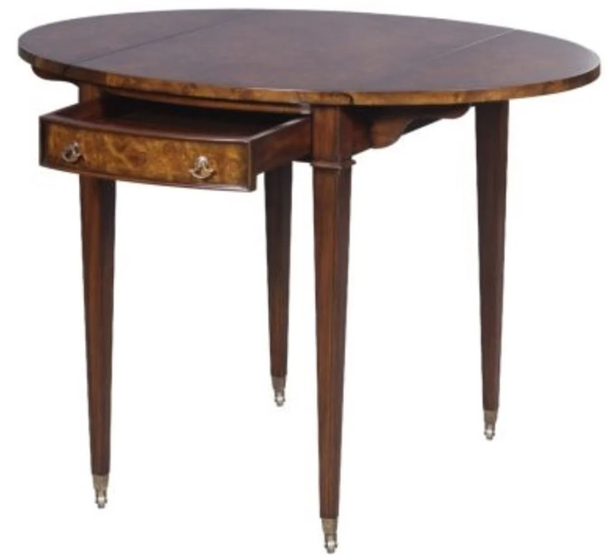 Casa Padrino mesa auxiliar de lujo con cajón marrón / marrón claro 89 x 76 x H. 64 cm - Mesa Auxiliar para Sala de Estar con Ruedas