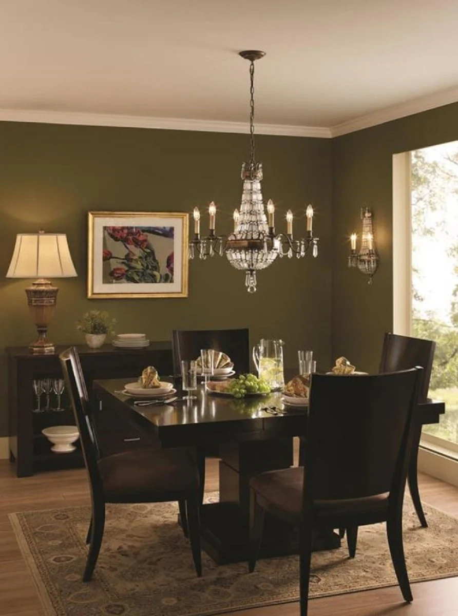 Casa Padrino araña de luces barroca con cristal bronce Ø 68,6 x A. 74 cm - Araña de luces magnífico en estilo barroca - Noble y Magnífico