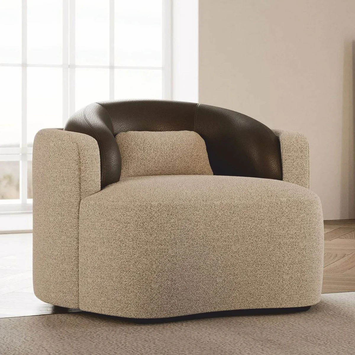 Casa Padrino sill¨®n de lujo gris / negro 100 cm - Muebles para sala de estar y hotel