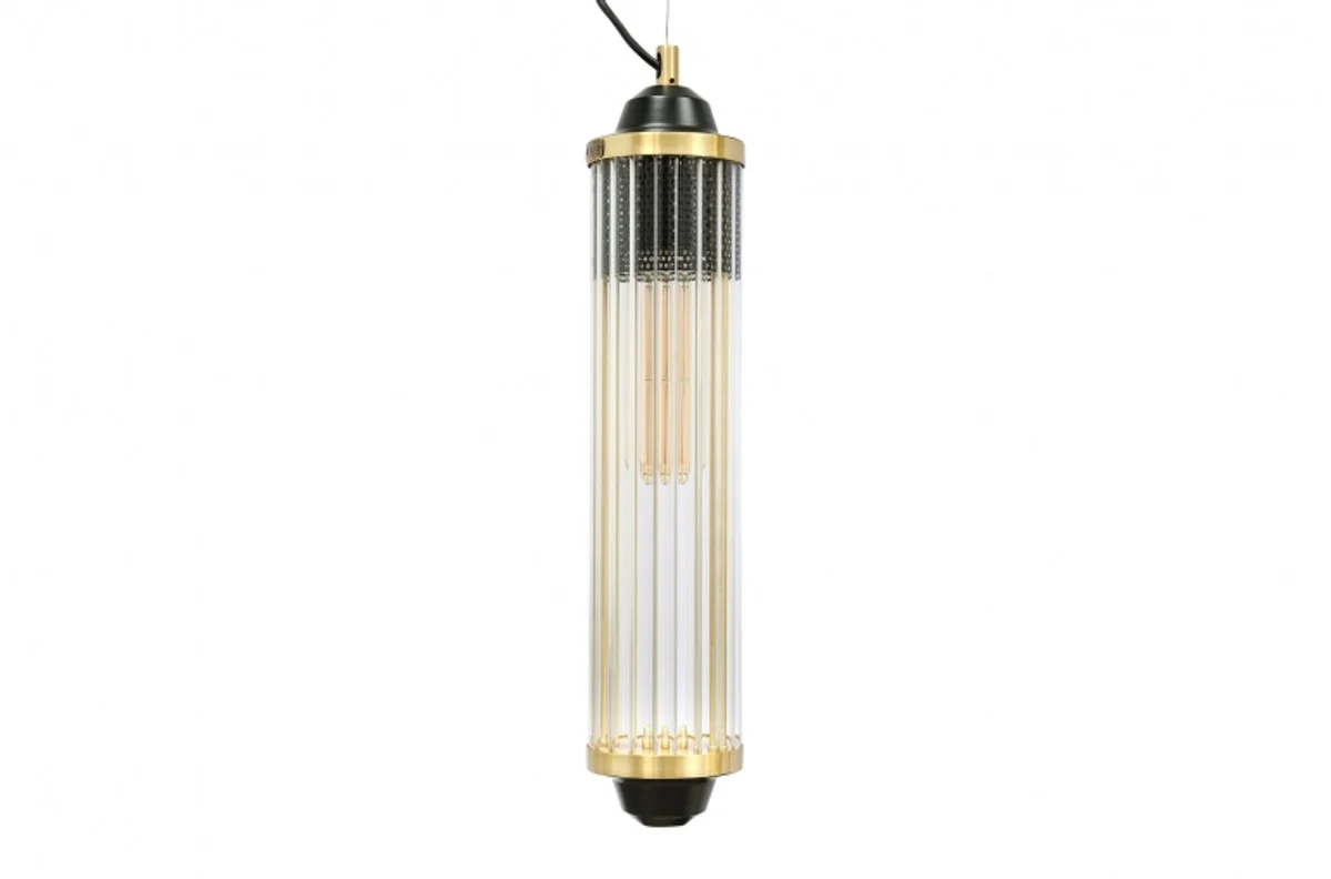 Casa Padrino Luxury Lámpara de Suspensión Latón / Negro Ø 10 x H 51 cm - Luxury Hotel & Restaurant Lamp