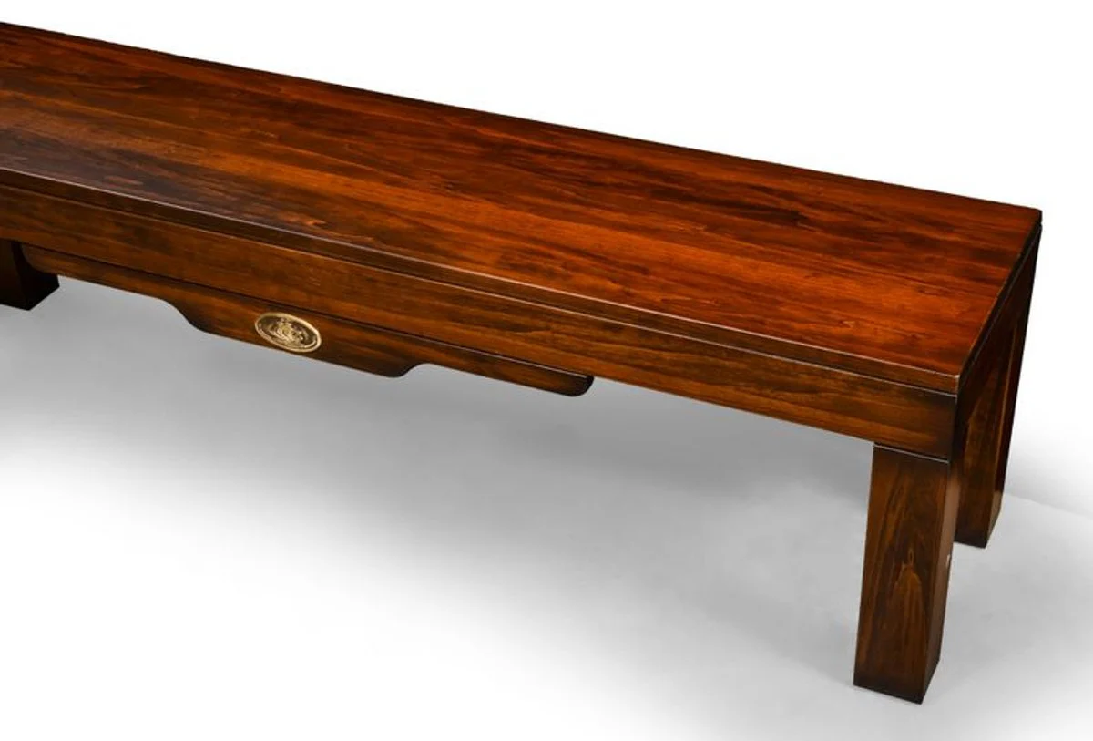 Casa Padrino Banco de Estilo Vintage de Lujo Marr¨®n 158 x 38 x A. 44,5 cm - Banco de Madera Maciza - Muebles de Estilo Vintage - Muebles de Madera Maciza - Mueble Bar - Muebles de Lujo