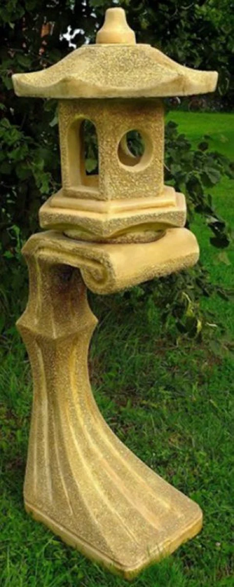 Casa Padrino lámpara de jardín en estilo asiático beige A. 135 cm - Lámpara de jardín y terraza resistente a la intemperie - Lámparas de pie de jardín y terraza para exteriores