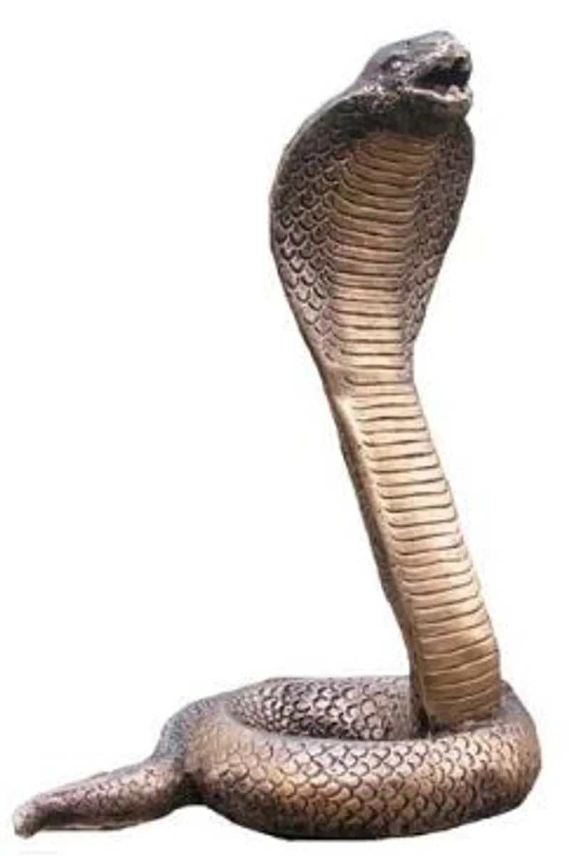 Casa Padrino figura decorativa serpiente cobra oro antiguo A. 30 cm - Escultura de decoración - Decoración de sala de estar - Decoración de escritorio - Accesorios de Decoración